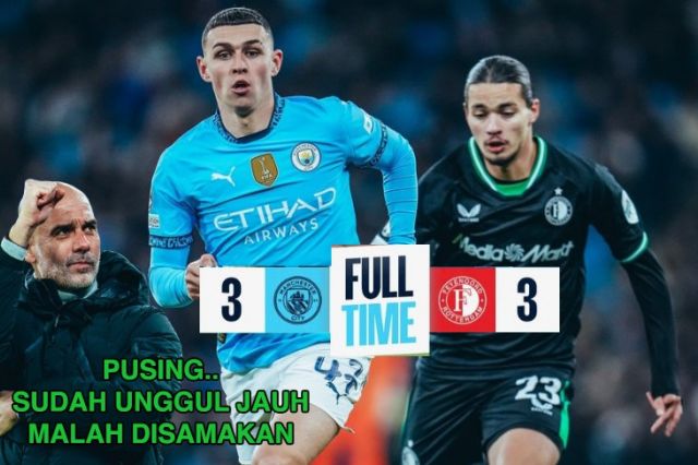 Hasil Imbang di Etihad: Manchester City Kandas Meski Memimpin 3-0 atas Feyenoord