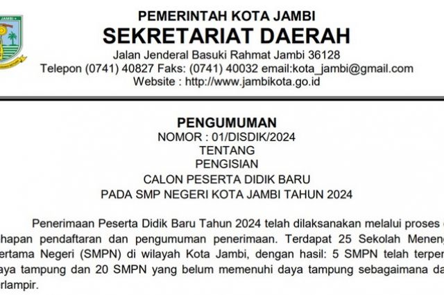 Update PPDB Jambi: Inilah SMP Negeri yang Masih Menerima Pendaftaran!