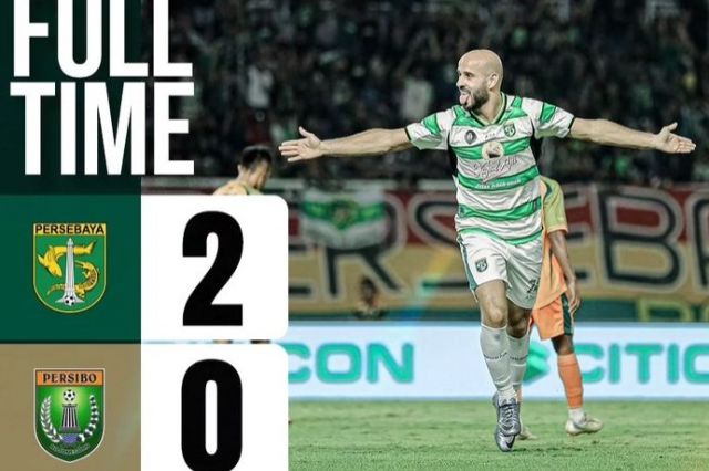 Laga  Anniversary: Persebaya Kalahkan Persibo Bojonegoro 2-0 di Gelora Bung Tomo