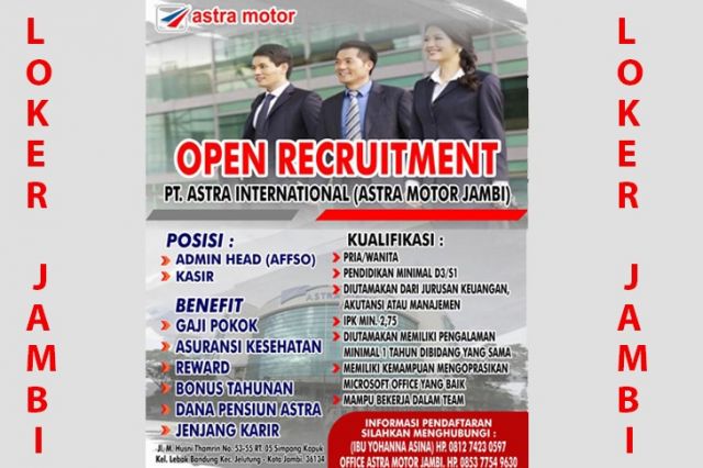 Siapa Cepat Dia Dapat! Lowongan Astra Motor Jambi Dibuka, Gaji Tinggi Menanti – Cek Syaratnya di Sini!